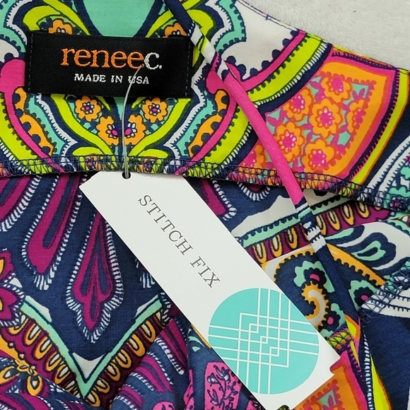 NWT Renee C Jayani Racerback Halter Top Multicolor Stitch Fix Size S Colorful - Picture 10 of 12